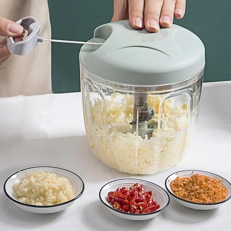 Manual Meat & Garlic Chopper – Hand-Pull Vegetable Cutter & Onion Crusher - bluestar19