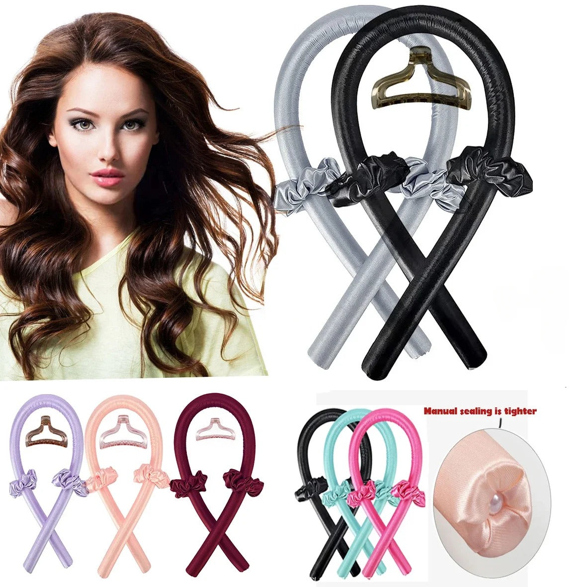 Heatless Hair Curling Set Satin - bluestar19 #