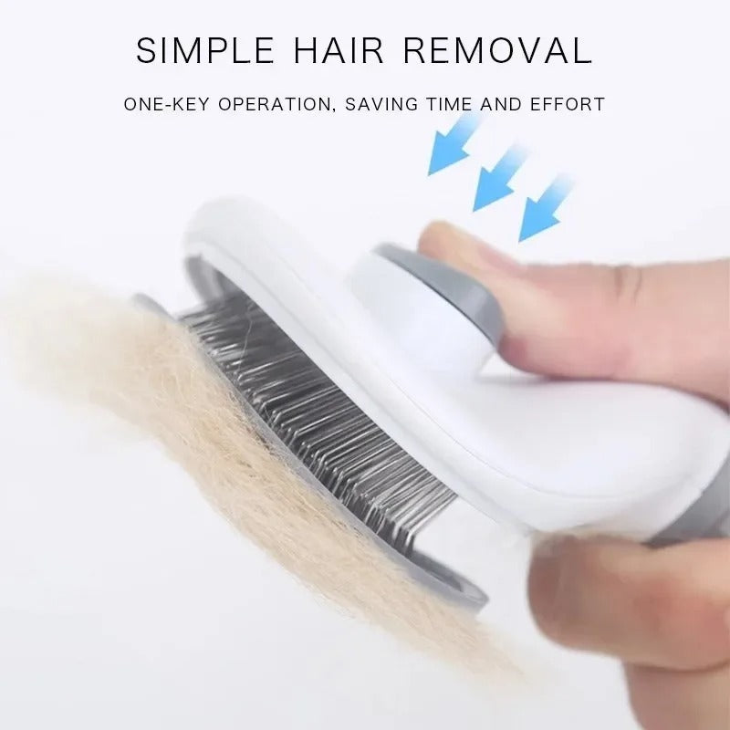 Self Cleaning Pet Hair Remover Comb Slicker Brush for Cats & Dogs - bluestar19