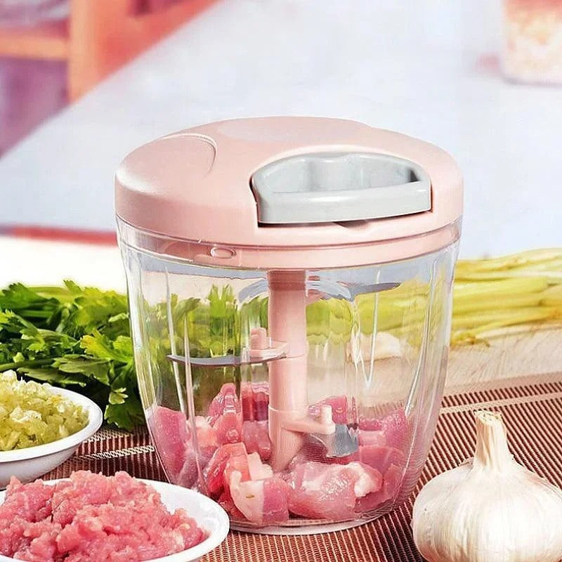 Manual Meat & Garlic Chopper – Hand-Pull Vegetable Cutter & Onion Crusher - bluestar19