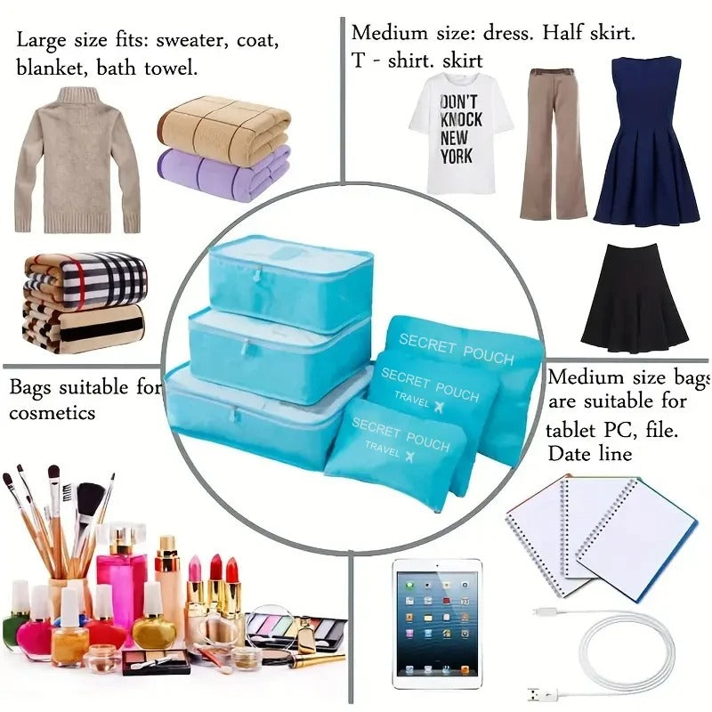 6 PCS Travel Storage Bag Se - bluestar19