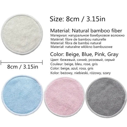 12 Pcs Reusable Bamboo Makeup Remover Pads - bluestar19 #