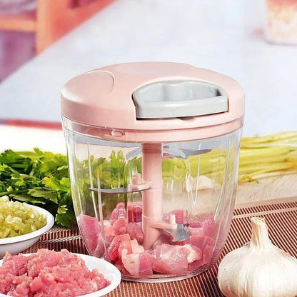 Manual Meat & Garlic Chopper – Hand-Pull Vegetable Cutter & Onion Crusher - bluestar19
