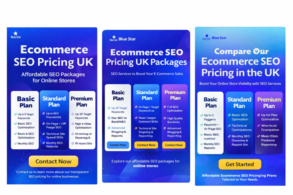 Ecommerce seo pricing uk packages by bluestar ecommerce agency