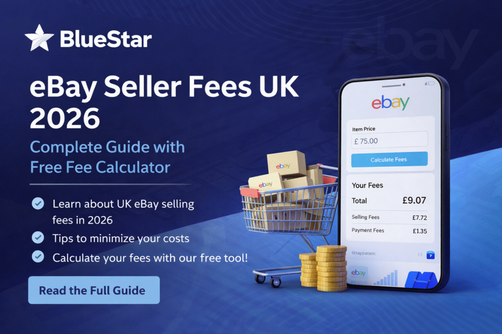 how to start dropshipping in the uk 2026 complete beginner guide bluestar ecommerce agency image showing online store, delivery van packages and ecommerce setup